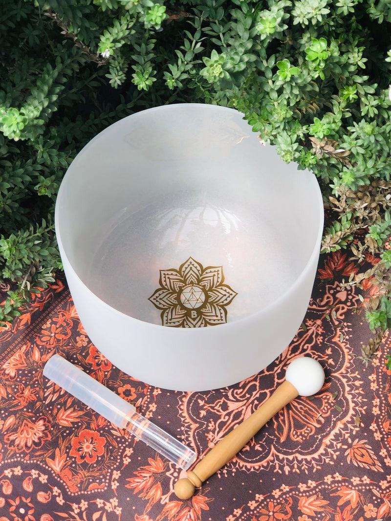 Earth & Soul Stars︱Set of 2 Crystal Singing Bowls in Beige Bag
